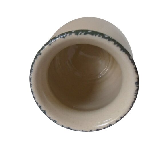 Stoneware Pottery Utensil Crock Vase Birdhouse Vintage 1999 Made in the USA 3542 - Picture 2 of 6